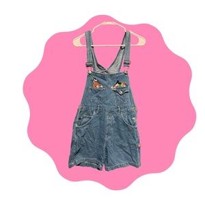 Disney Blue Denim Overalls with Embroidered Details